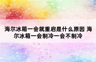 海尔冰箱一会就重启是什么原因 海尔冰箱一会制冷一会不制冷